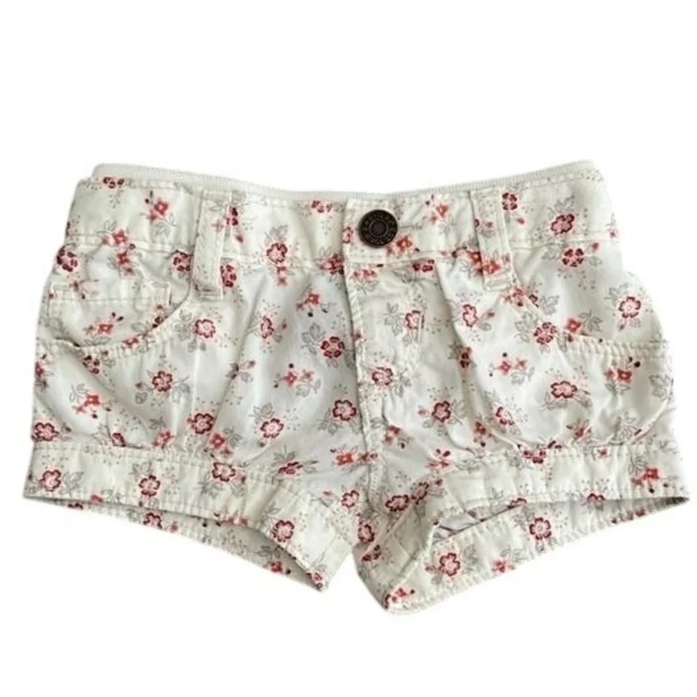 Baby Gap White Floral Print Shorts‎ 0-3 Months Elastic Waist